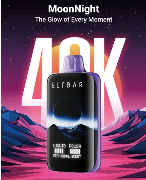 ELF BAR MOON LIGHT 40000 Puffs Disposable Vape – 40,000 Puffs, Rechargeable