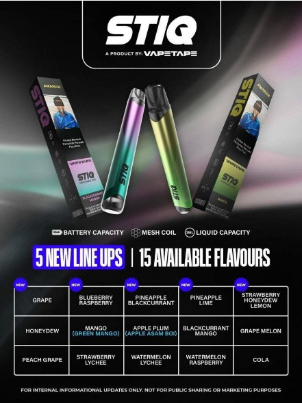 Vapetape STIQ Disposable Pod – 3ml, 3% Nicotine, Mesh Coil, 500mAh Battery - Image 2