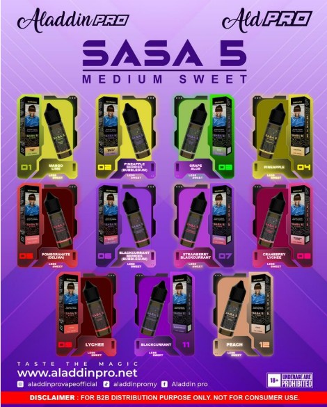 Aladdin Pro PE511 SASA 5 FLAVOR 18K 18000 Puffs DSP Pod Fullset and Cartridge (Copy) - Image 2