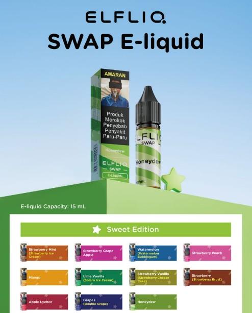 ELF BAR ELFLIQ SWAP E-LIQUID 15ML JOINONE DEVICE | EMPTY CARTRIDGE - Image 3