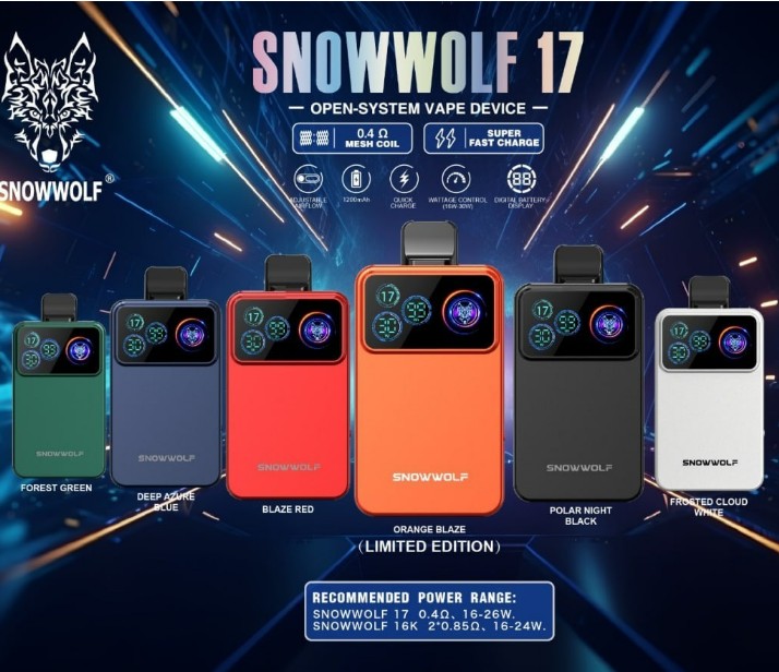 SNOWWOLF 17 OPEN SYSTEM KIT SET DEVICE TATA 15ML FLAVOR - Image 2