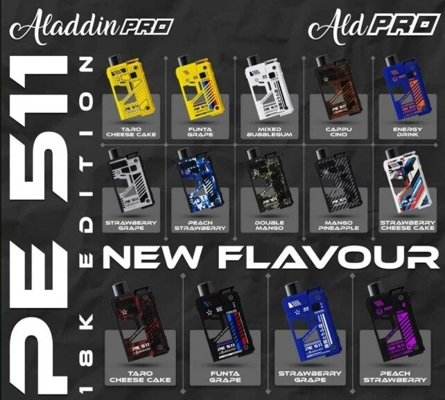 Aladdin Pro PE511 18K 18000 Puffs DSP Pod Fullset and Cartridge